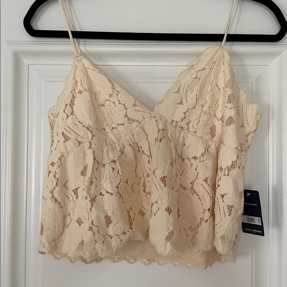 Lucky Brand Cream Lace Top